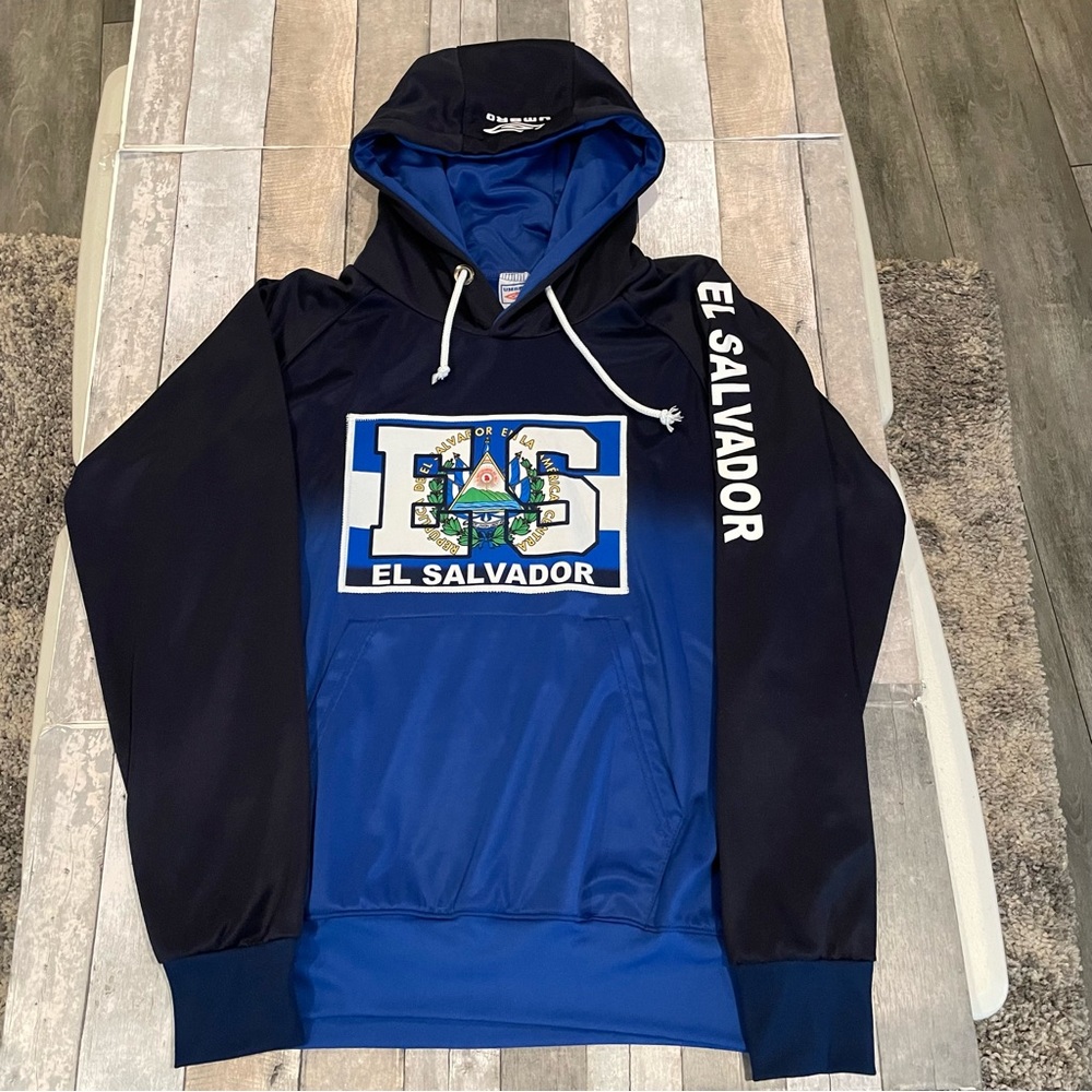 Blue and Black El Salvador Hoodie
